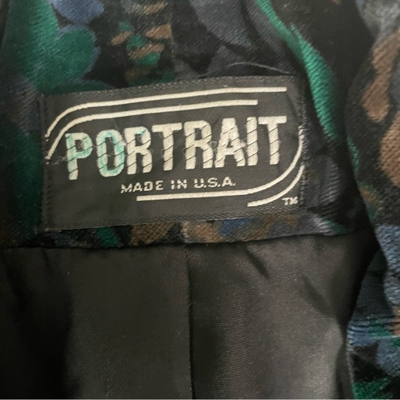 VTG  Portrait J. L. Deball Velvet Coat Floral Print Size Large - Picture 8 of 15